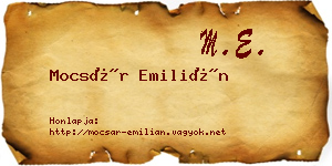 Mocsár Emilián névjegykártya